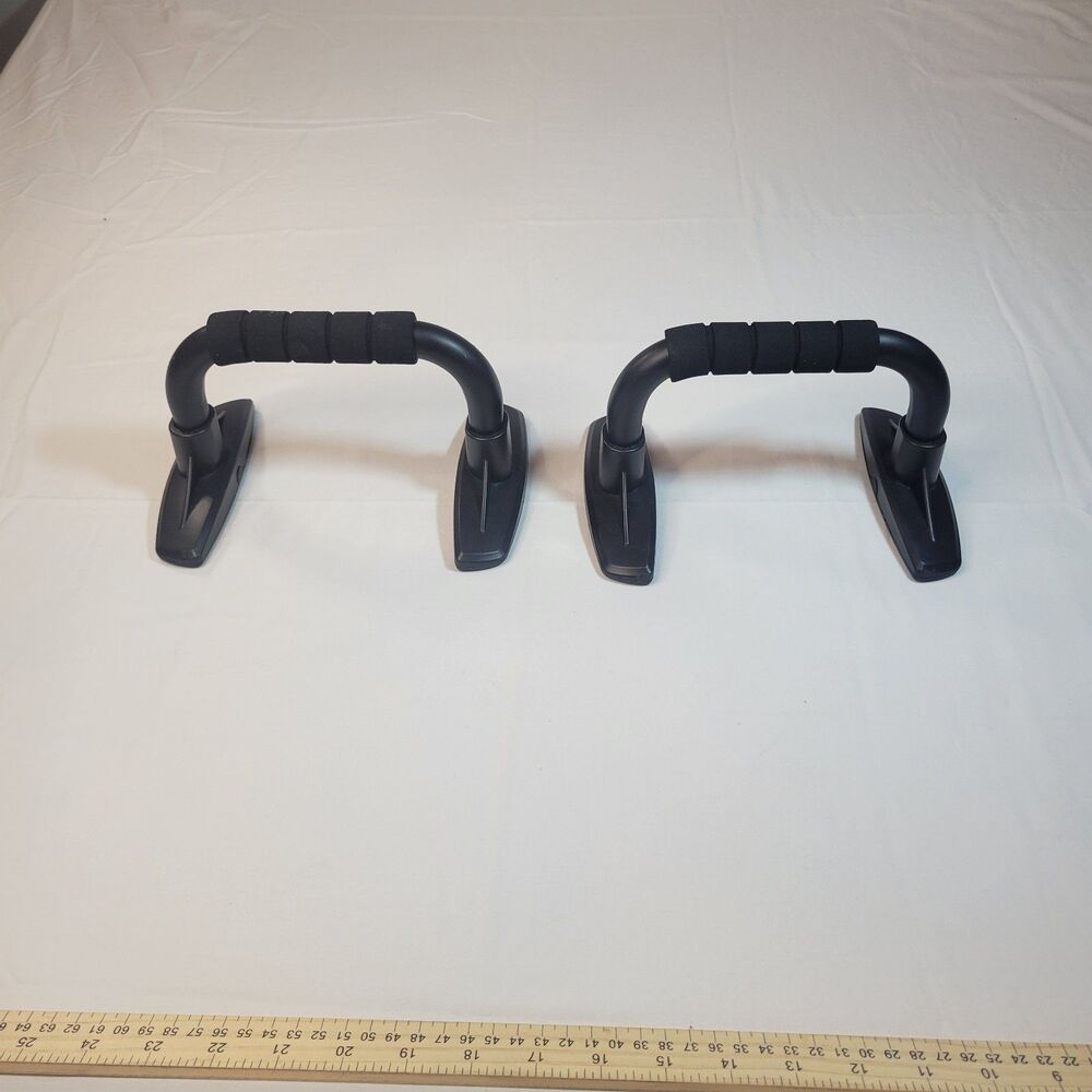 Self Gym H-Shape Push Up Bars Unisex Black Plastic Foam Grip Home Workout